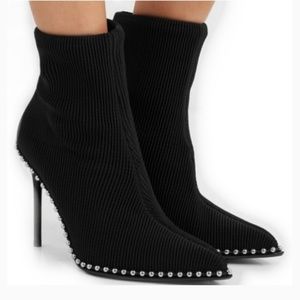 Alexander Wang Black Studded Sock Boots